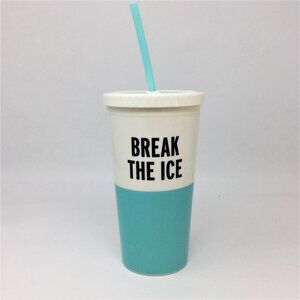 Kate Spade Cup Break The Ice Tumbler Blue White